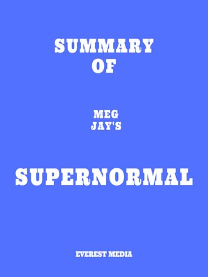 cover image of Summary of Meg Jay's Supernormal